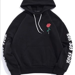 Black hoodie with rose